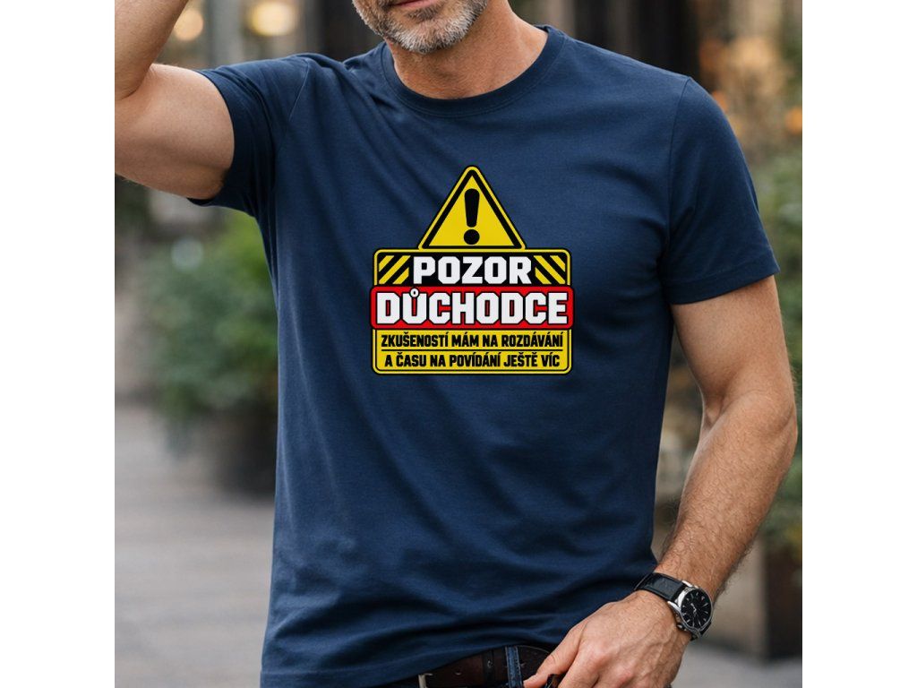 Pozor důchodce – pánské tričko jako dárek do důchodu