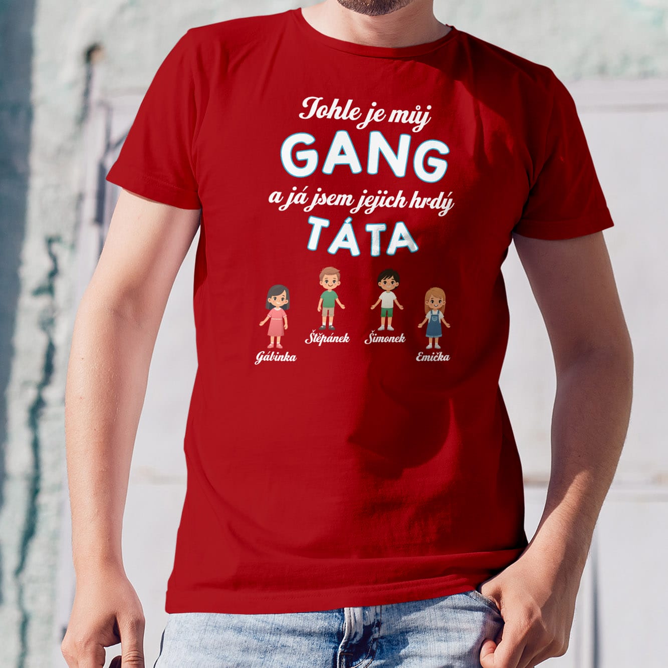 Tričko Hrdý táta s gangem dětí