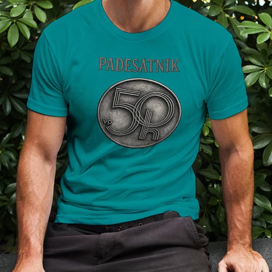 Pánské tričko Padesátník v barvě emerald