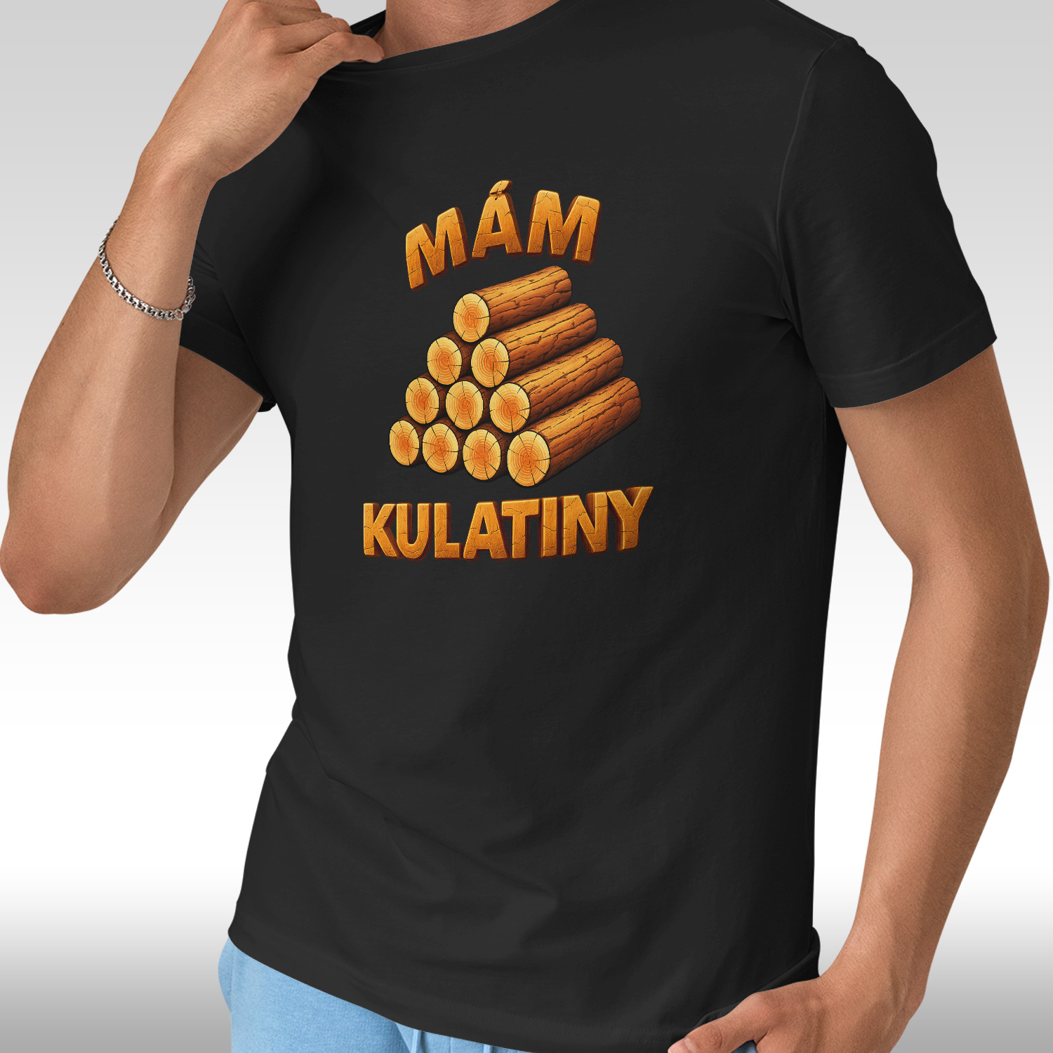Černé pánské tričko Mám kulatiny