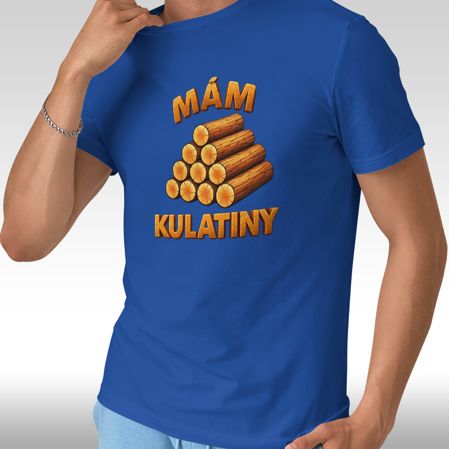 Pánské tričko Mám kulatiny v barvě královská modrá
