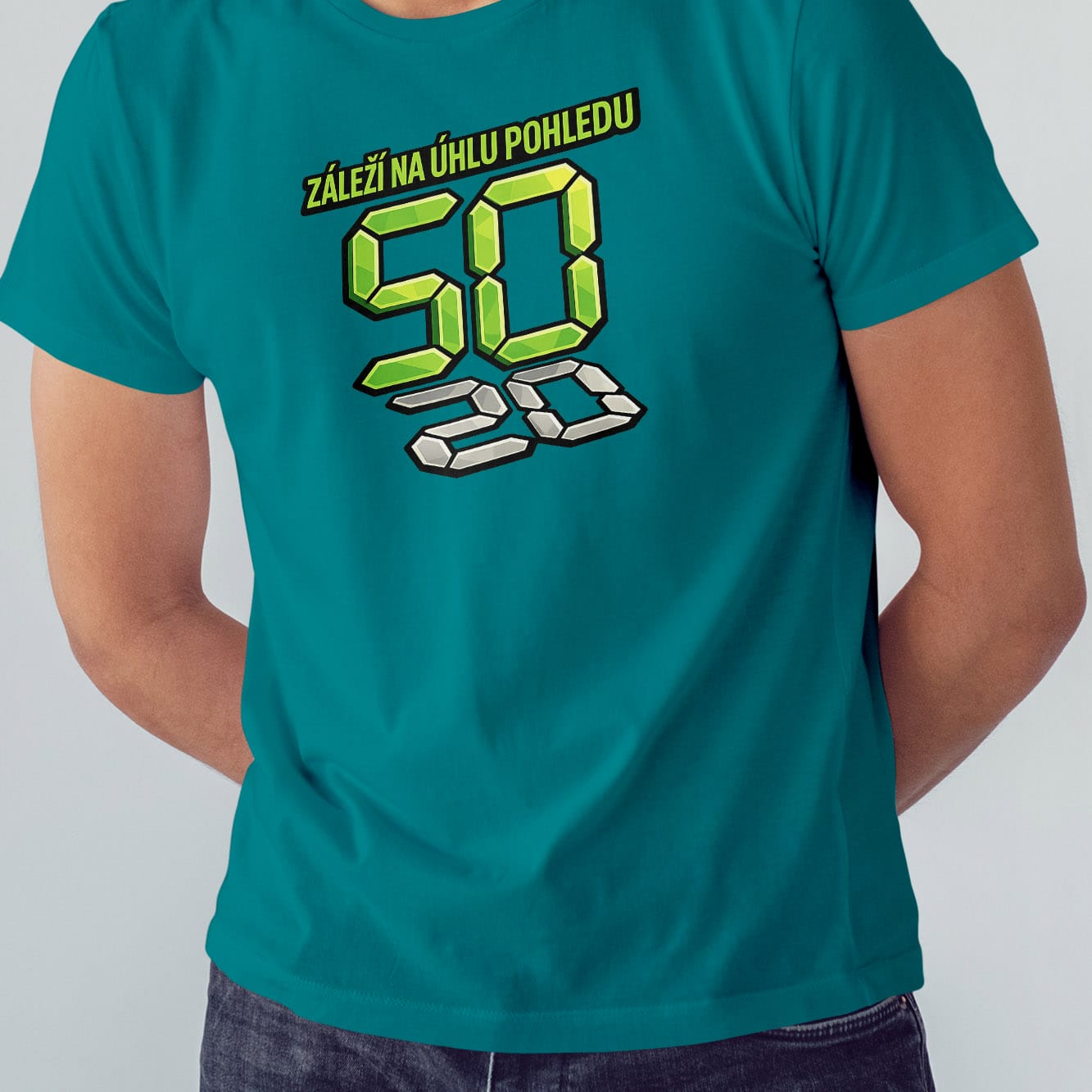 Pánské tričko Záleží na úhlu pohledu v barvě emerald