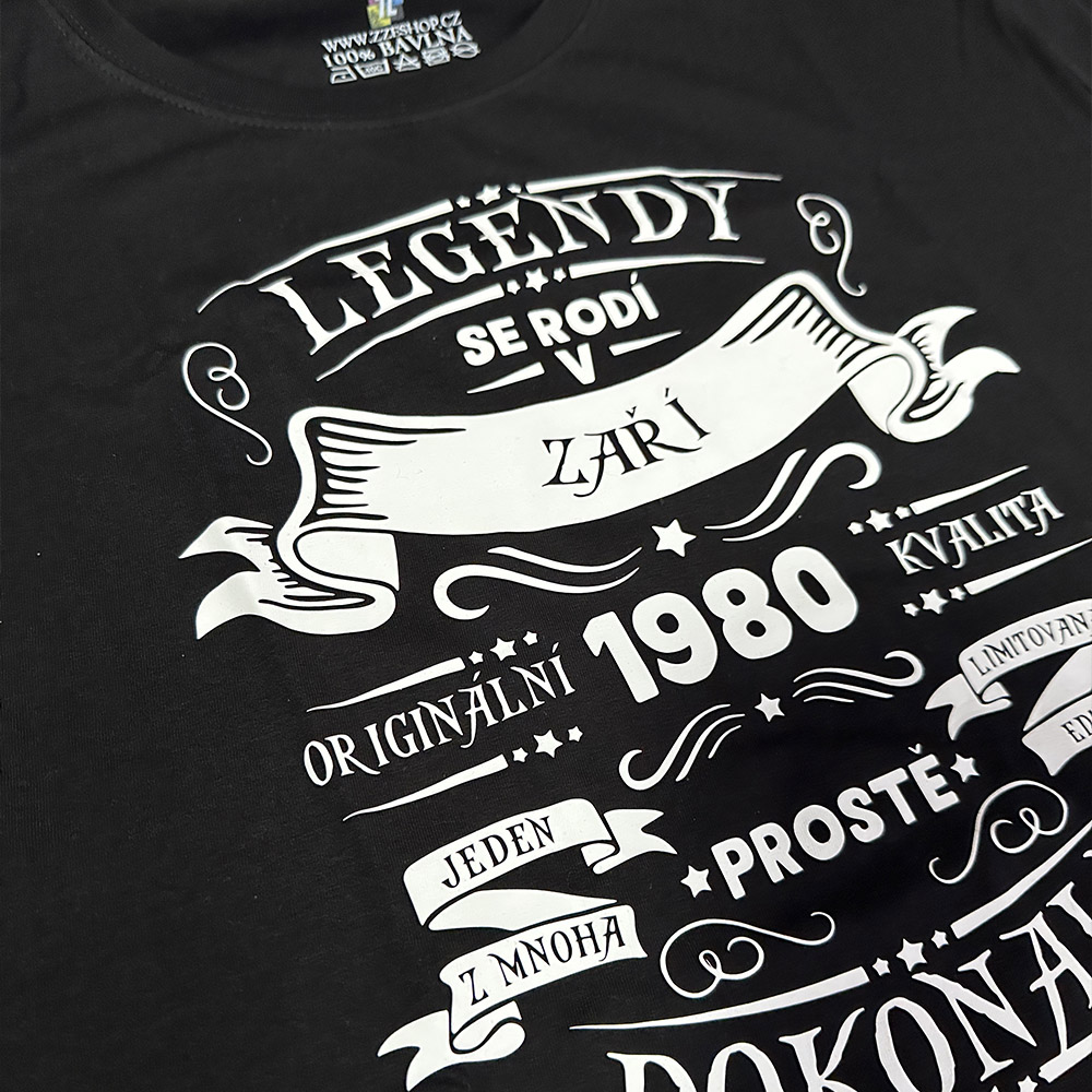 Skutečná fotka trička Legendy se rodí